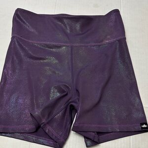 Wodbottom Shiny Purple 5” Women’s Shorts Large Stretch CrossFit Training Gym Run